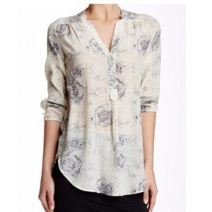 Amour Vert Alessandro Floral Print Silk Blouse Med